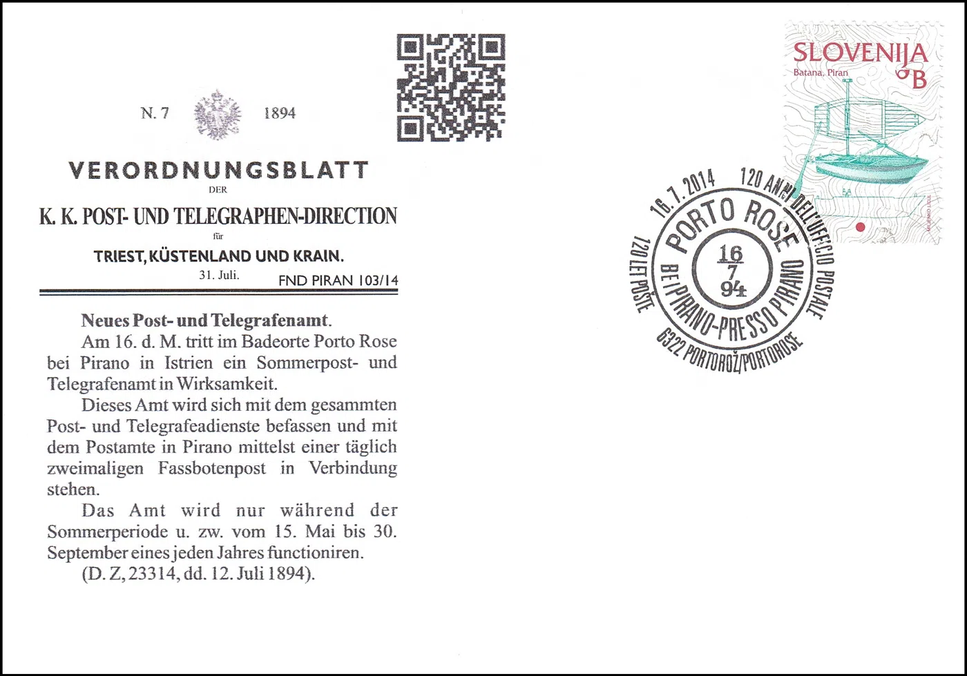 120 LET POŠTE - 120 ANNI DELL' UFFICIO POSTALE